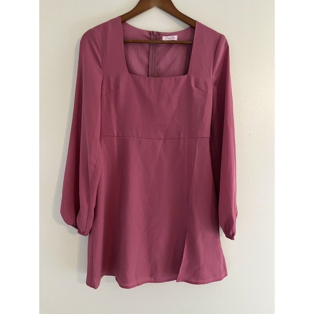 Pink Lily Dress Medium Pink Cocktail Split EUC